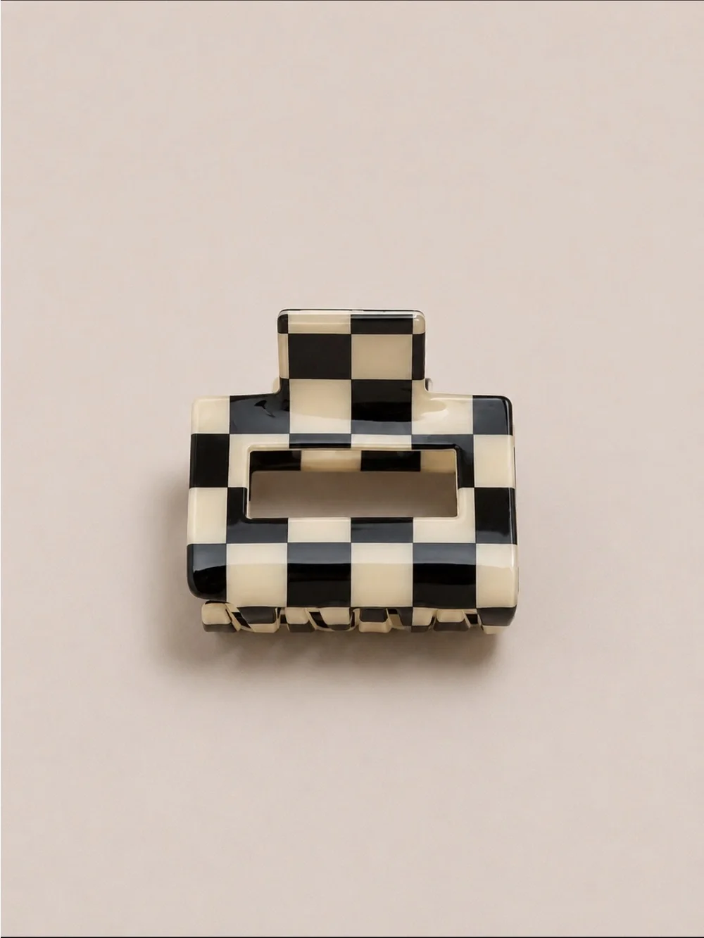 New! Black and White Checkered Hair Claw Clip NWOT